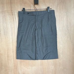 Y2K Borne Quiet Luxury Gray Cotton Polka Dot Fall Tailored Walking Shorts Sz 4